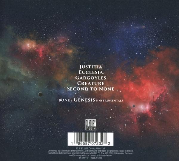 CD-Cover mit Weltraumhintergrund, Text in Orange und Barcode.