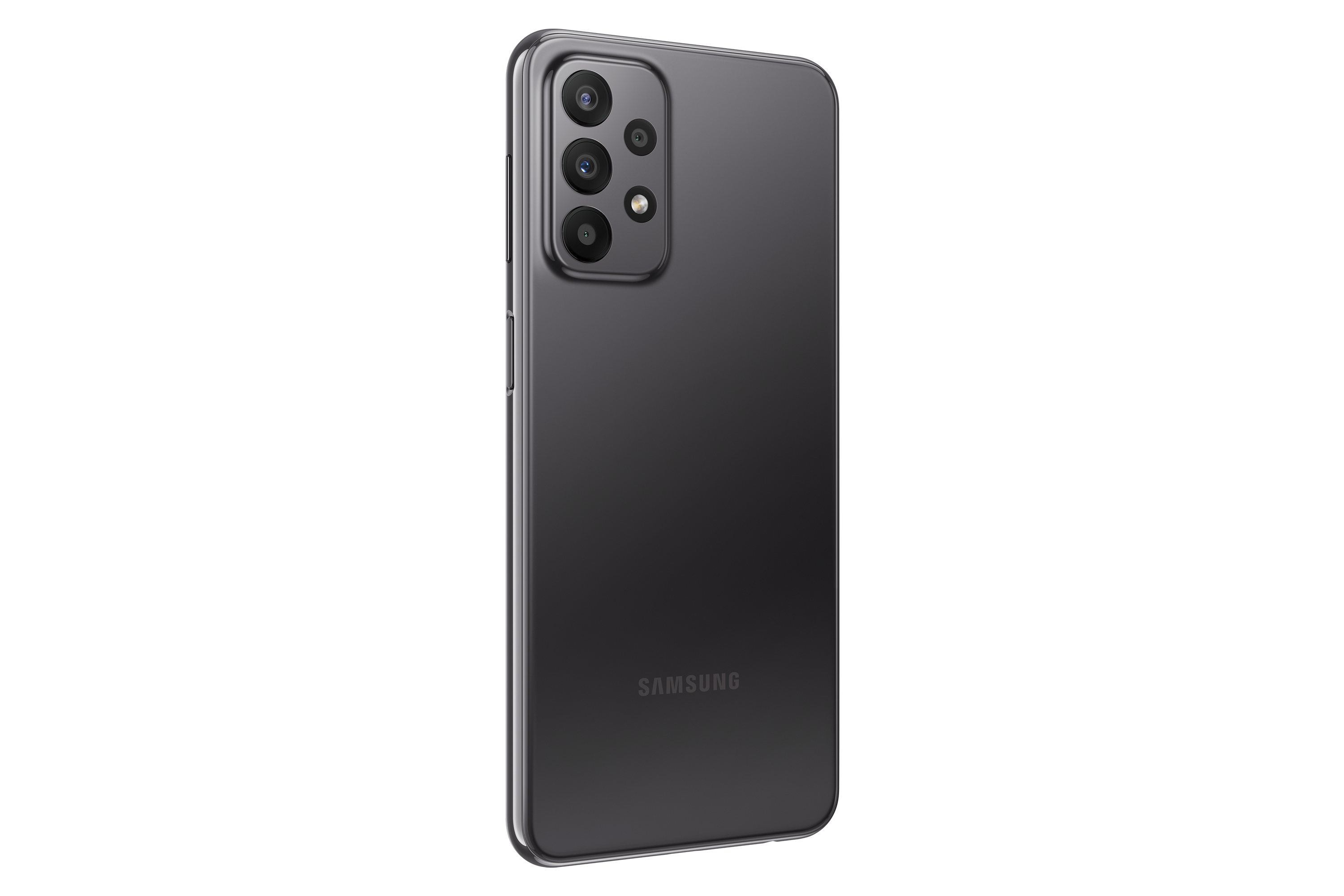 Siyah bir akıllı telefonun arkası, siyah bir arka plan üzerinde çoklu kamera.
