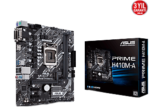 ASUS Prime H410M-A Intel H410 LGA1200 DDR4 2933 HDMI DVI VGA M2 USB3.2 mATX 64GB Ram Desteği Anakart Siyah