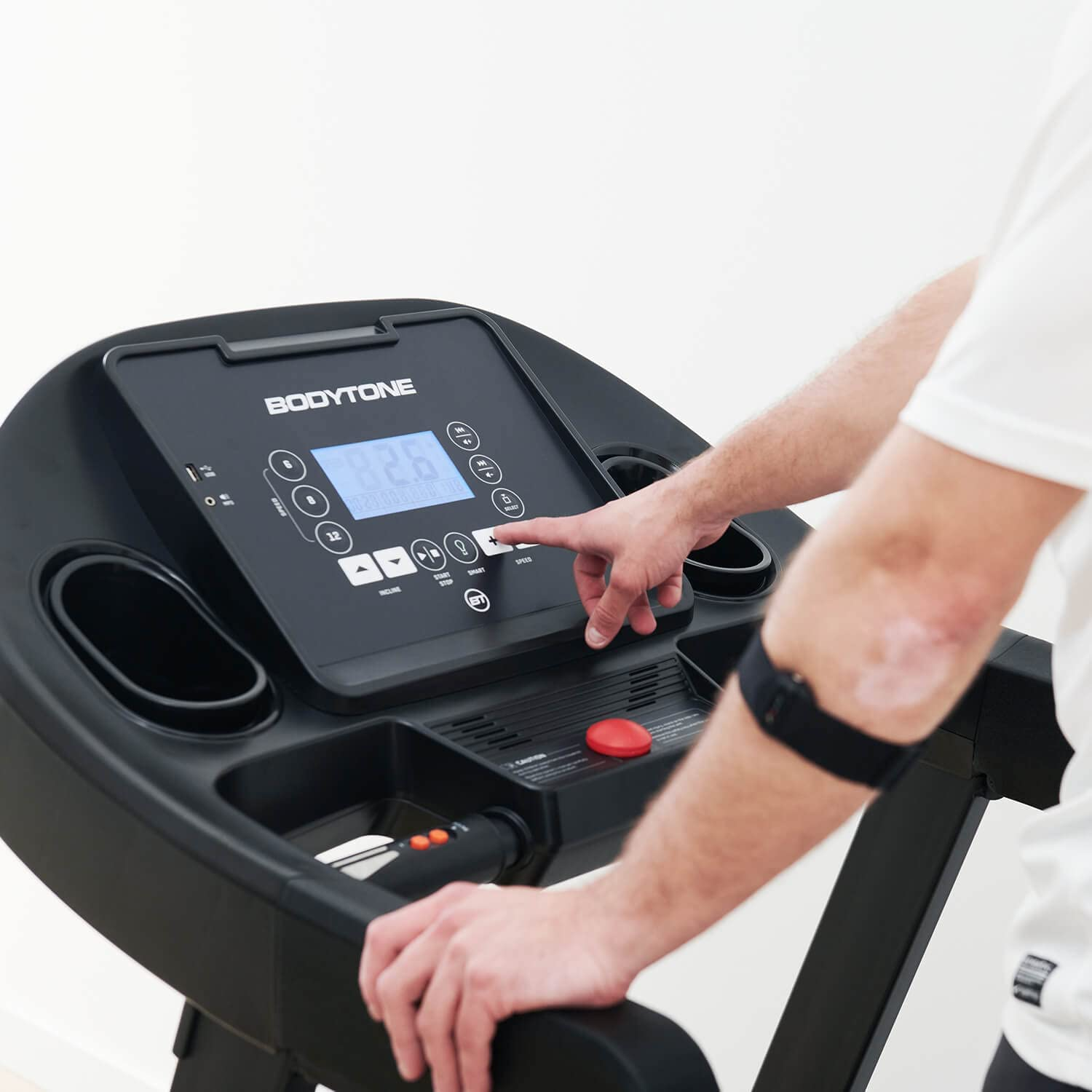 Cinta de correr - BodyTone DT16+, Velocidad 16 Km/h, Potencia 2,5 CV, Peso Máx. 120 kg, Bluetooth, Plegable, Negro