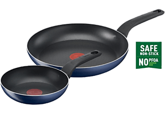 TEFAL Titanyum 1X Easy Cook & Clean Difüzyon Tabanlı 20/28 cm İkili Tava Seti Mavi