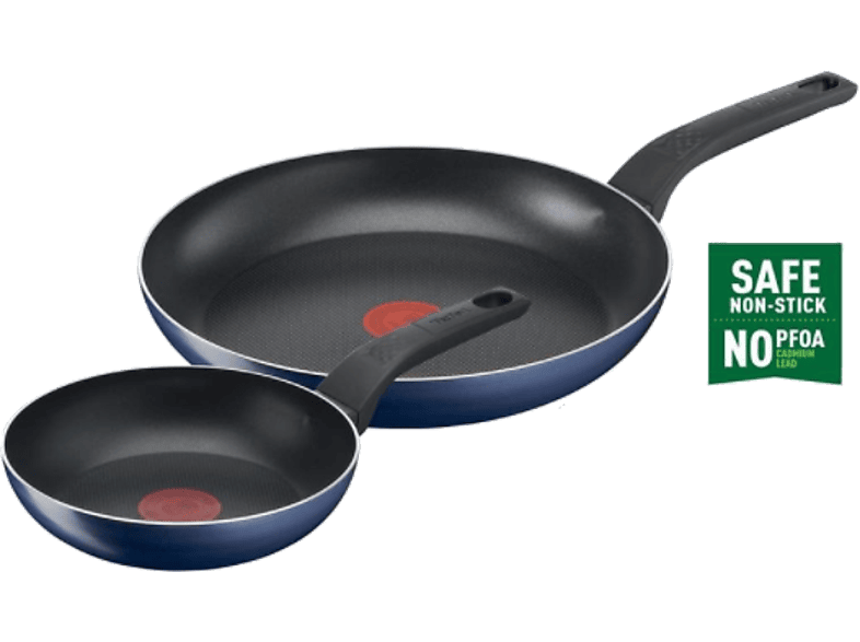 TEFAL Titanyum 1X Easy Cook & Clean Difüzyon Tabanlı 20/28 cm İkili Tava Seti Mavi