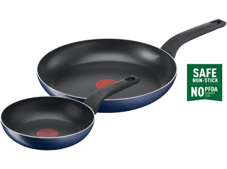 TEFAL Titanyum 1X Easy Cook & Clean Difüzyon Tabanlı 20/28 cm İkili Tava Seti Mavi_0