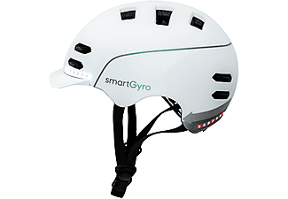 Casco - SmartGyro Helmet, Para Patinete Eléctrico O Bicicleta, Talla L, Talla Cabeza 61 cm, Blanco