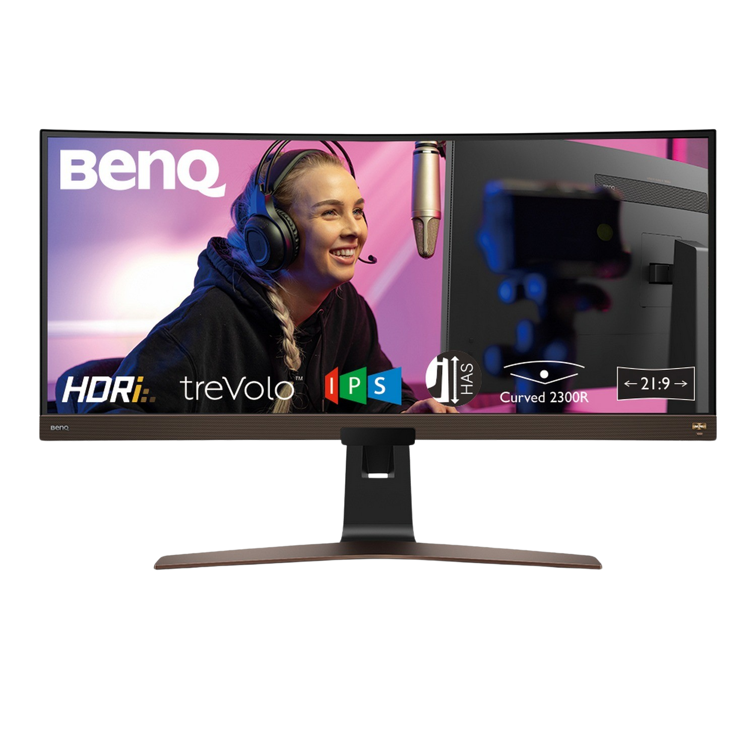 Monitor - BenQ EW3880R, 37.5 ", WQHD+, 4 ms, 60 hZ, Curvado, USB-C/ HDMI/ DP, 1.070 billones de colores, Negro