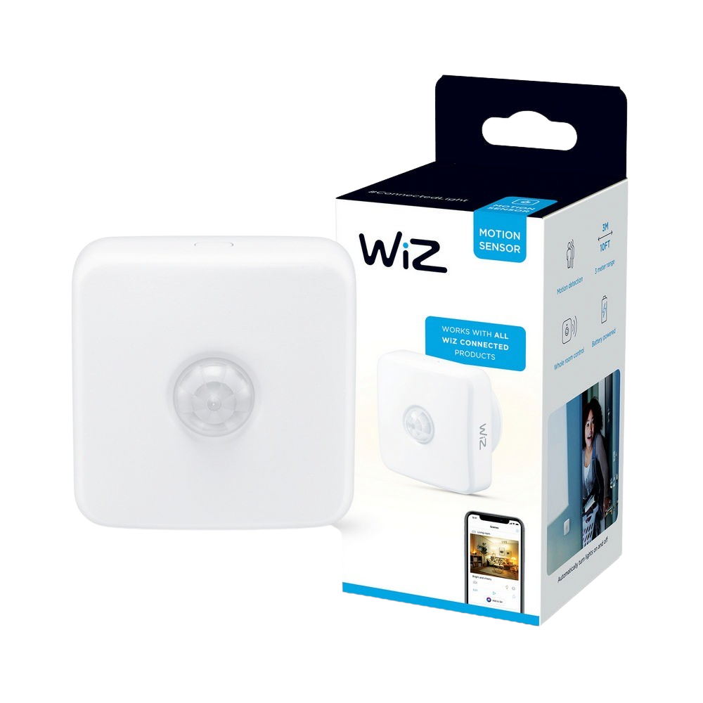 Sensor de movimiento - WiZ Sensor de movimiento, WiFi y Bluetooth, Control por voz, Blanco