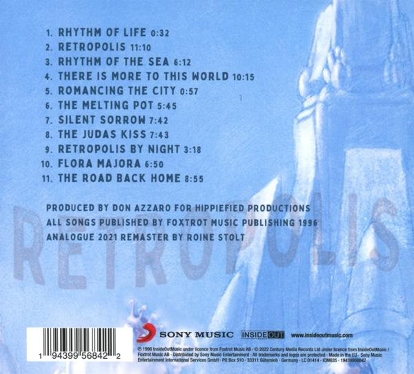Rückseite einer CD mit Titelliste, Künstler und Firmenlogo.