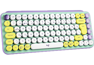 LOGITECH POP Keys Daydream Özelleştirilebilir Emoji Tuşlu Mekanik Kablosuz Klavye - Mint&Lila_0