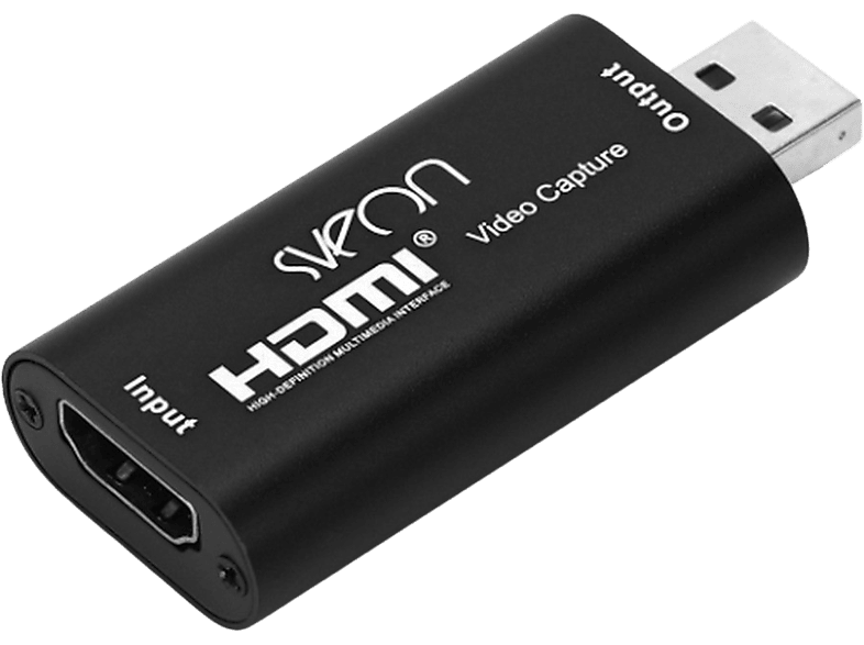 Capturadora de vídeo - Sveon STV60, USB 2.0 Vídeo/Audio HDMI 4K, Plug and Play, Negro