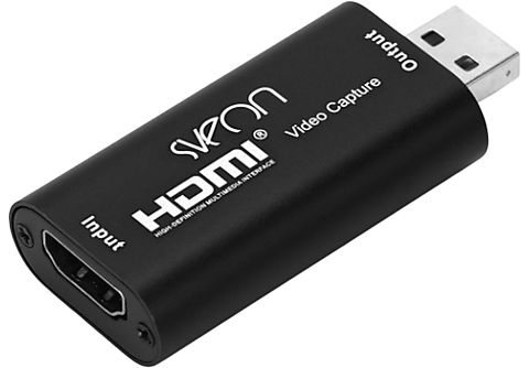 Capturadora de vídeo  Sveon STV60, USB 2.0 de Vídeo/Audio HDMI 4K, Plug  and Play, Negro