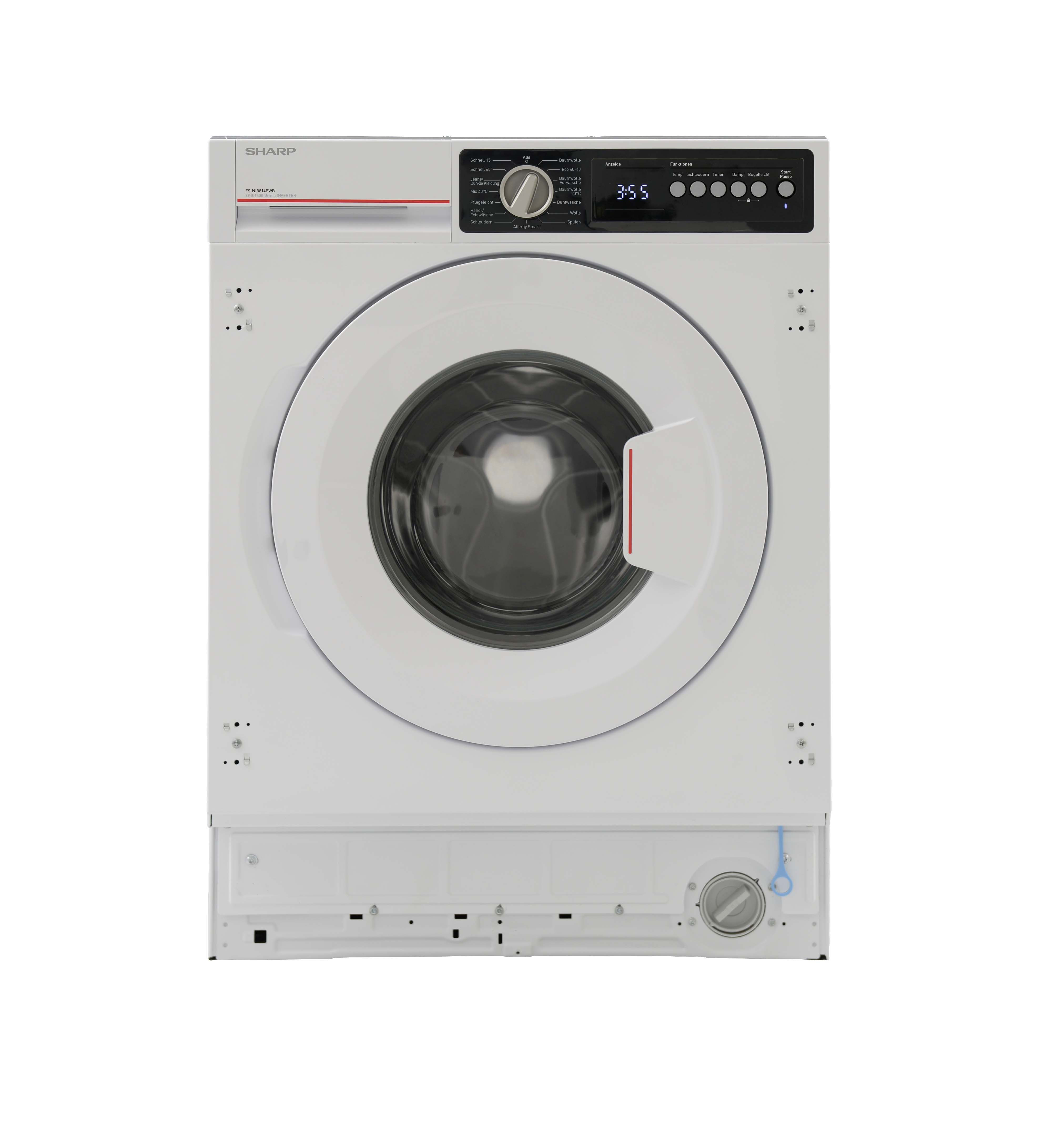 B) SHARP kg, (8 Einbau-Waschmaschine 1330 U/Min., ES-NIB814BWB-DE