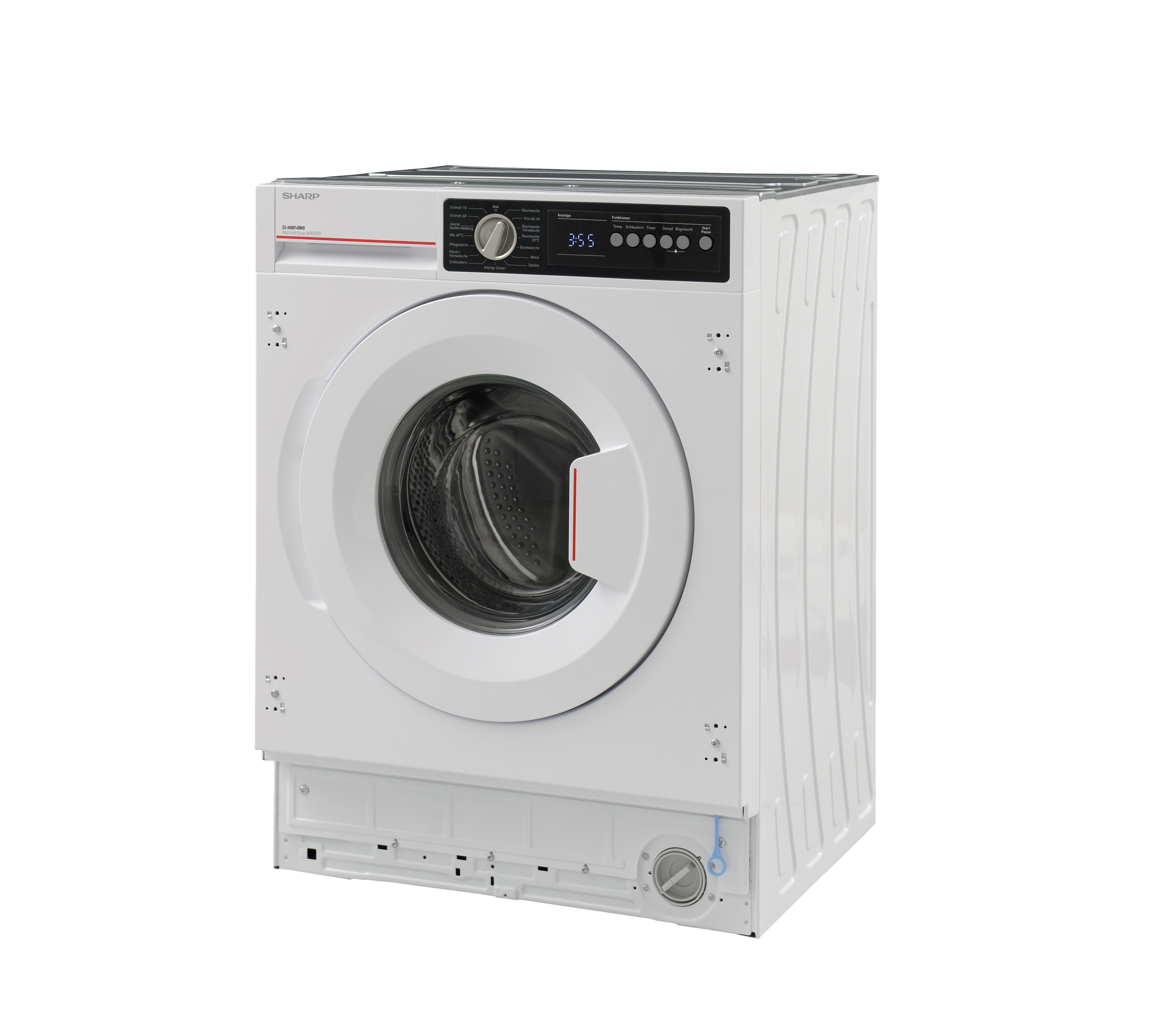 SHARP ES-NIB814BWB-DE Einbau-Waschmaschine (8 kg, U/Min., B) 1330