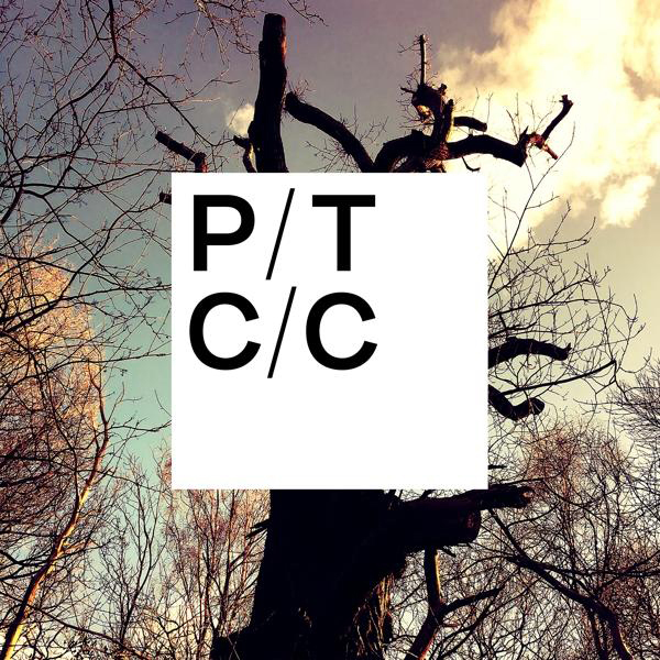 Albumcover mit kahlen Bäumen und einem weißen Quadrat mit Text.