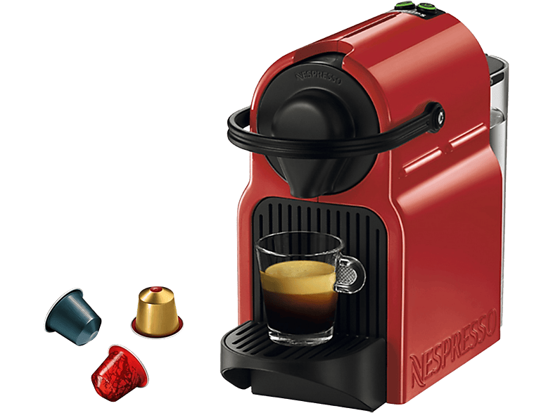 REACONDICIONADO Seminuevo Bueno Cafetera de cápsulas - Nespresso® Krups INISSIA XN1005P4, Presión 19 bares, Potencia 1260W, Rojo