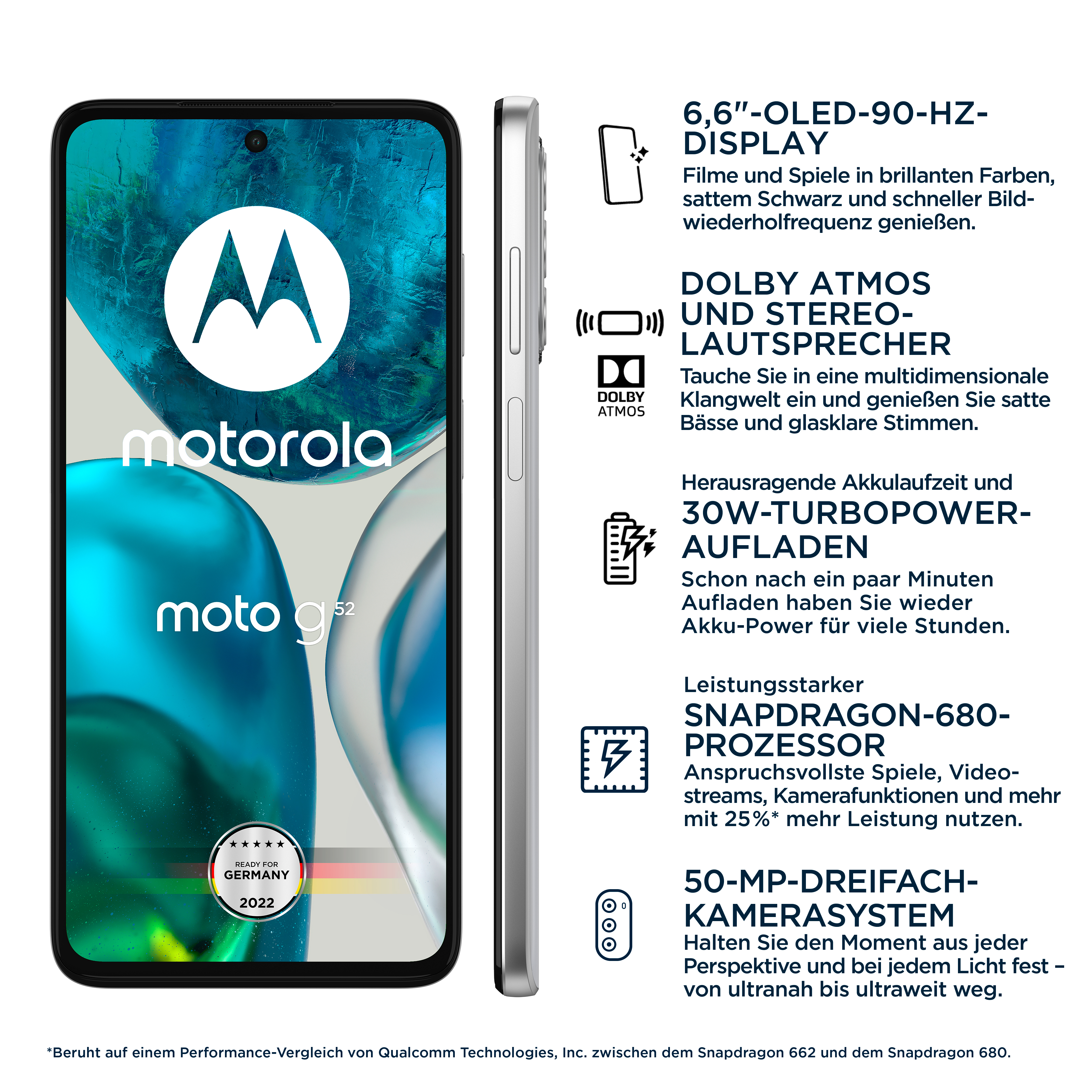 MOTOROLA Moto G52 128 GB Porcelain White Dual SIM