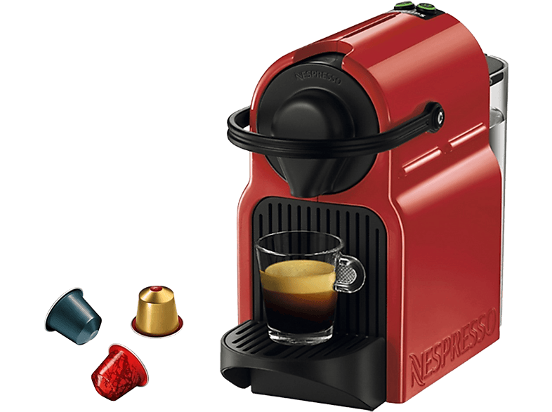 Cafetera cápsulas | Nespresso® Krups INISSIA XN1005P4, de 19 bares, 1260W, Rojo
