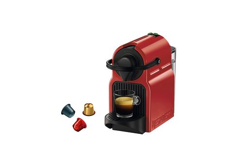 Cafetera de cápsulas  Nespresso® Krups Inissia XN1005, 1260 W, 19 Bar, 0.7  L, Calentamiento en 25 s, Apagado automático, Rojo