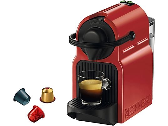 Cafetera de cápsulas - Nespresso® Krups Inissia XN1005, 1260 W, 19 Bar, 0.7 L, Calentamiento en 25 s, Apagado automático, Rojo