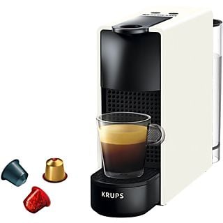 Cafetera de cápsulas - Nespresso® Krups XN1101 Essenza Mini,1310 W, 19 Bar, 0.6 L, Calentamiento en 25 s, Apagado automático, Blanco