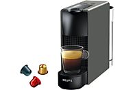 Cafetera de cápsulas - Nespresso® Krups XN110B Essenza Mini, 1310 W, 19 Bar, 0.6 L, Calentamiento en 25 s, Apagado automático, Gris