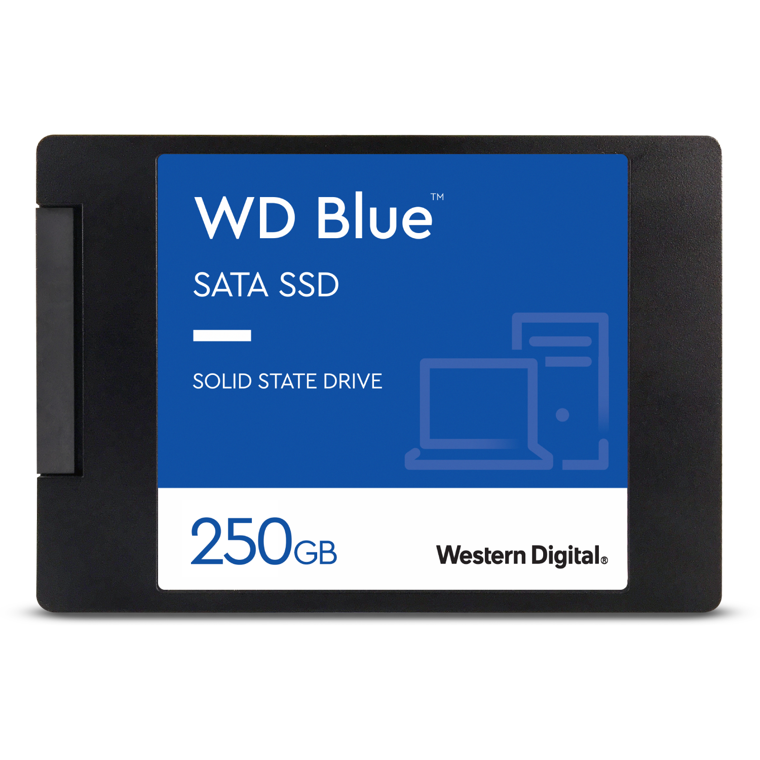 Disco duro SSD interno 250 GB - Western Digital WD Blue SATA SSD, Con Carcasa, 3D NAND, Lectura 550 MB/s, Azul