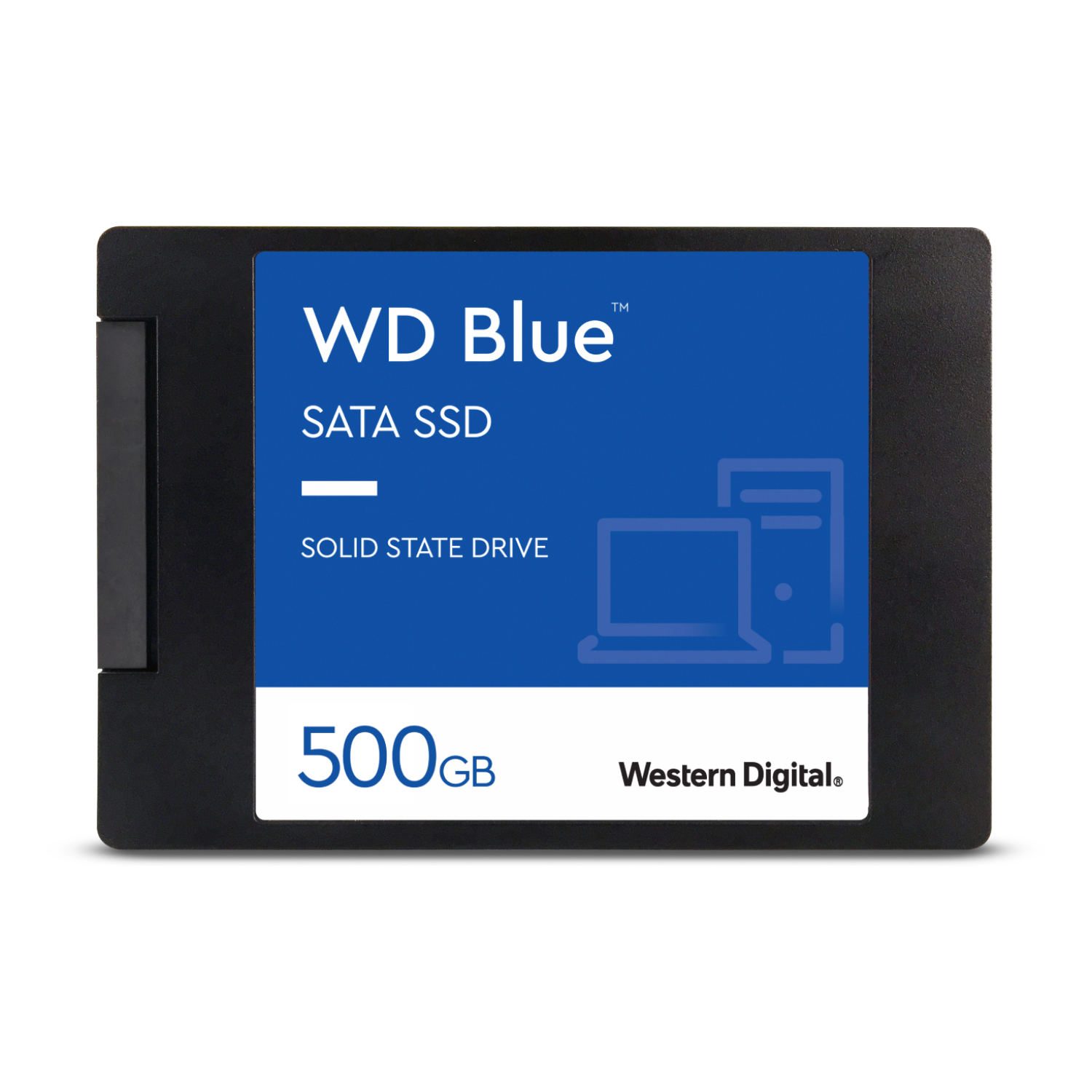 Disco duro SSD interno 500 GB - Western Digital WD Blue SATA SSD, Con Carcasa, 3D NAND, Lectura 560 MB/s, Azul