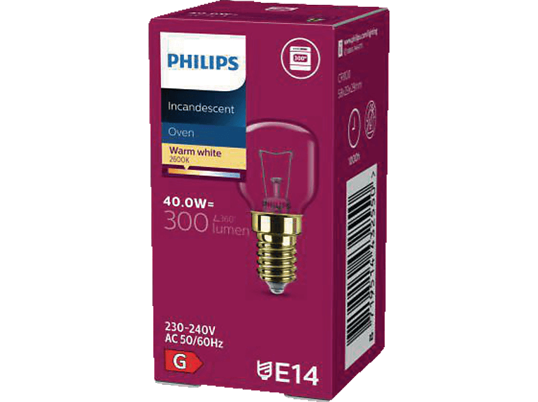 PHILIPS T29 40W 1ER Backofenlampe E14 Warmweiß Backofenlampe kaufen ...