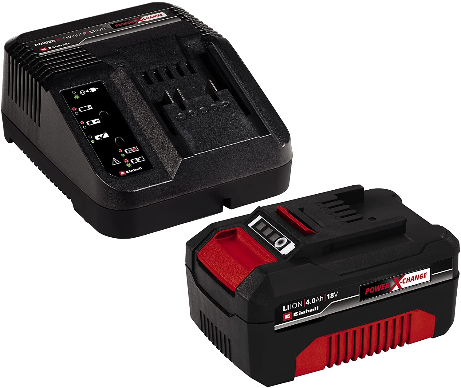 EINHELL Power-X-Change kezdőcsomag, akkumulátor és töltő, 18V/4,0Ah + Power X-Charger 3A (4512042)