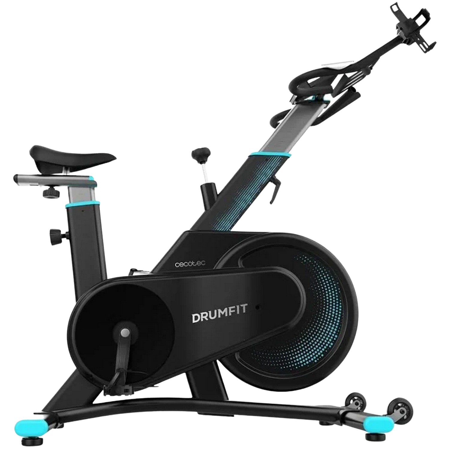 Bicicleta estática - Cecotec DrumFit Indoor 7000 Magno, Volante Inercia 18 Kg Delantero, Peso Máx. 120 kg, Freno magnético, Negro y Verde