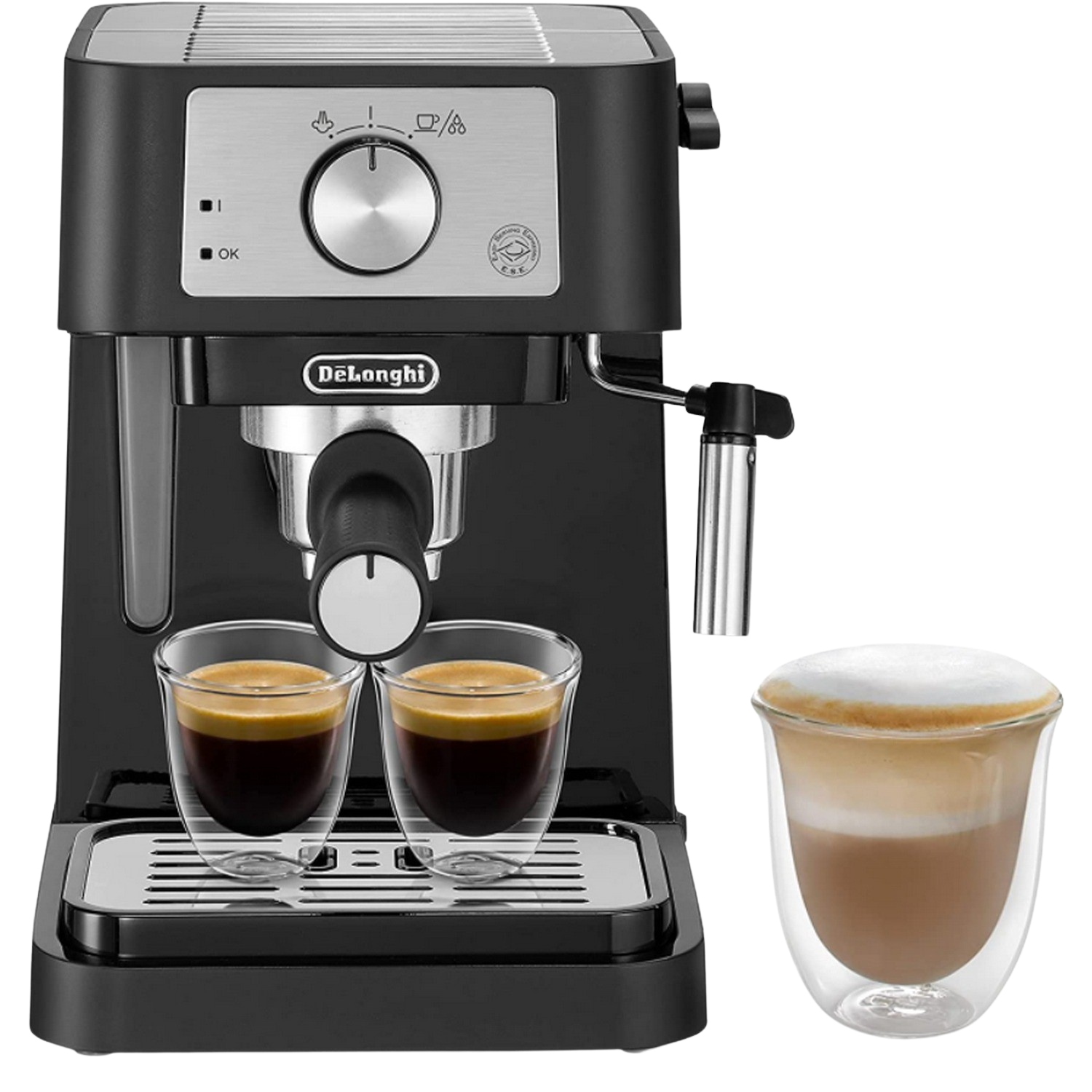 Delonghi Stilosa Premium ec260.bk cafetera bomba con 15 bares 1100 w 1l color negro y plata espresso manual express 1 2