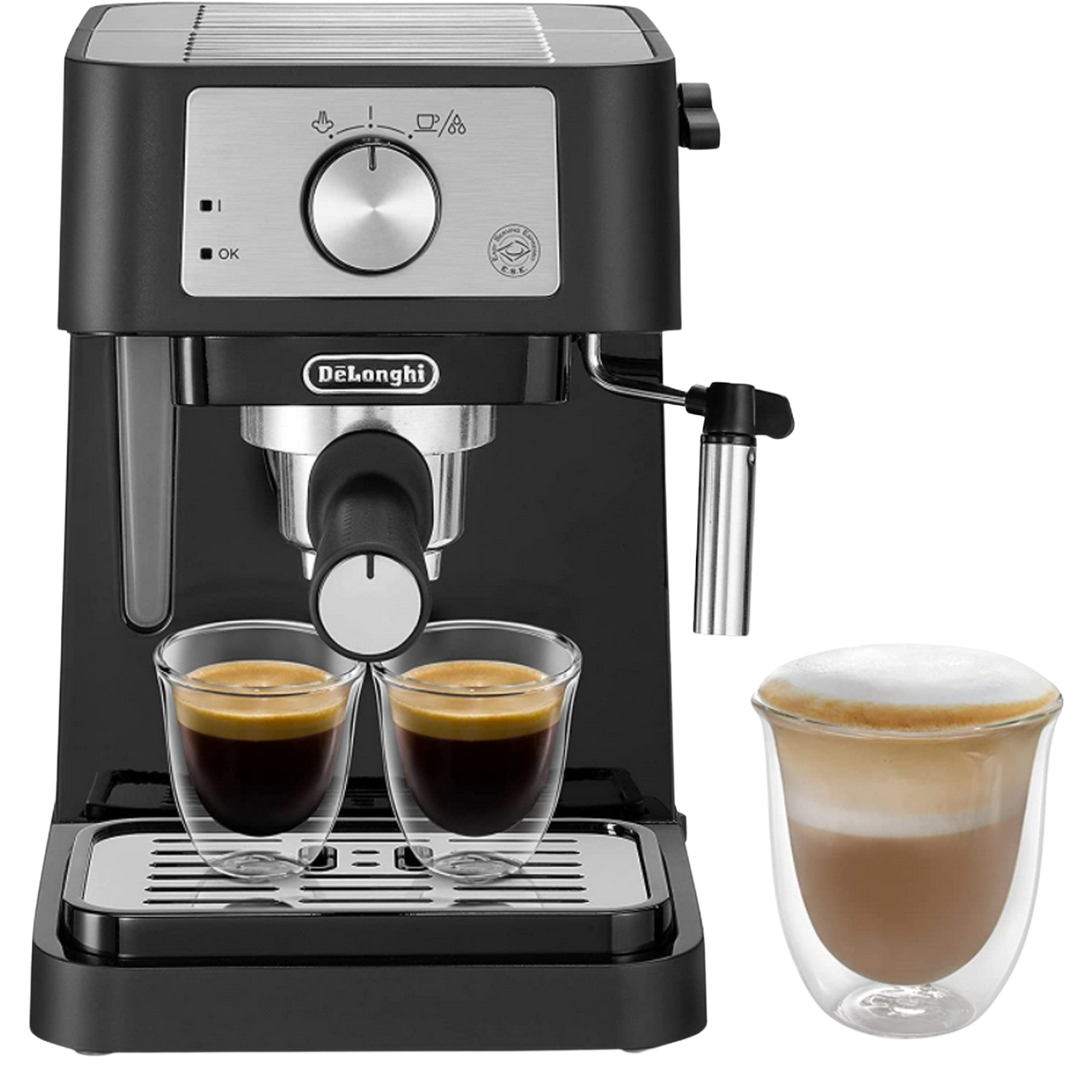 Delonghi Stilosa Premium ec260.bk cafetera bomba con 15 bares 1100 w 1l color negro y plata espresso manual express 1 2