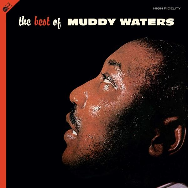 A 'The Best of Muddy Waters' album borítója. Egy férfi profilból felfelé néz. Fekete háttér.