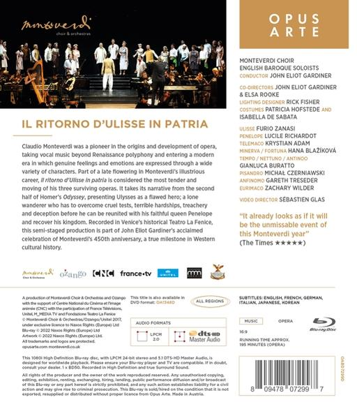 IL Choir/+ ULISSE Zanasi/Richardot/Gardiner/Monteverdi (Blu-ray) PATRIA RITORNO IN - D -
