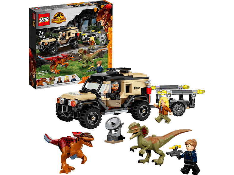 LEGO Jurassic World 76951 Mehrfarbig & Bausatz, Pyroraptor Dilophosaurus Transport