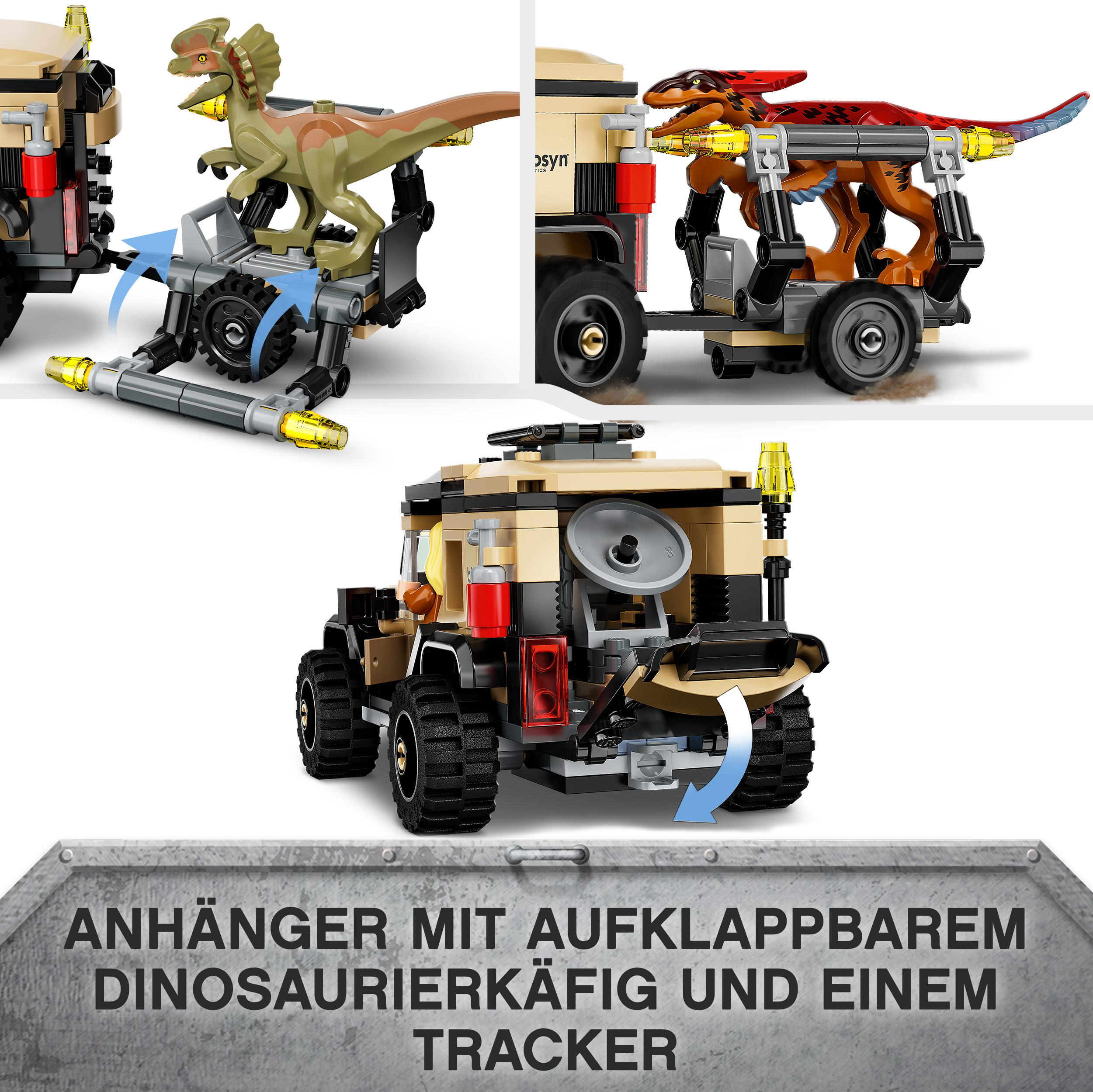 LEGO Jurassic World 76951 Pyroraptor Transport & Bausatz, Mehrfarbig Dilophosaurus