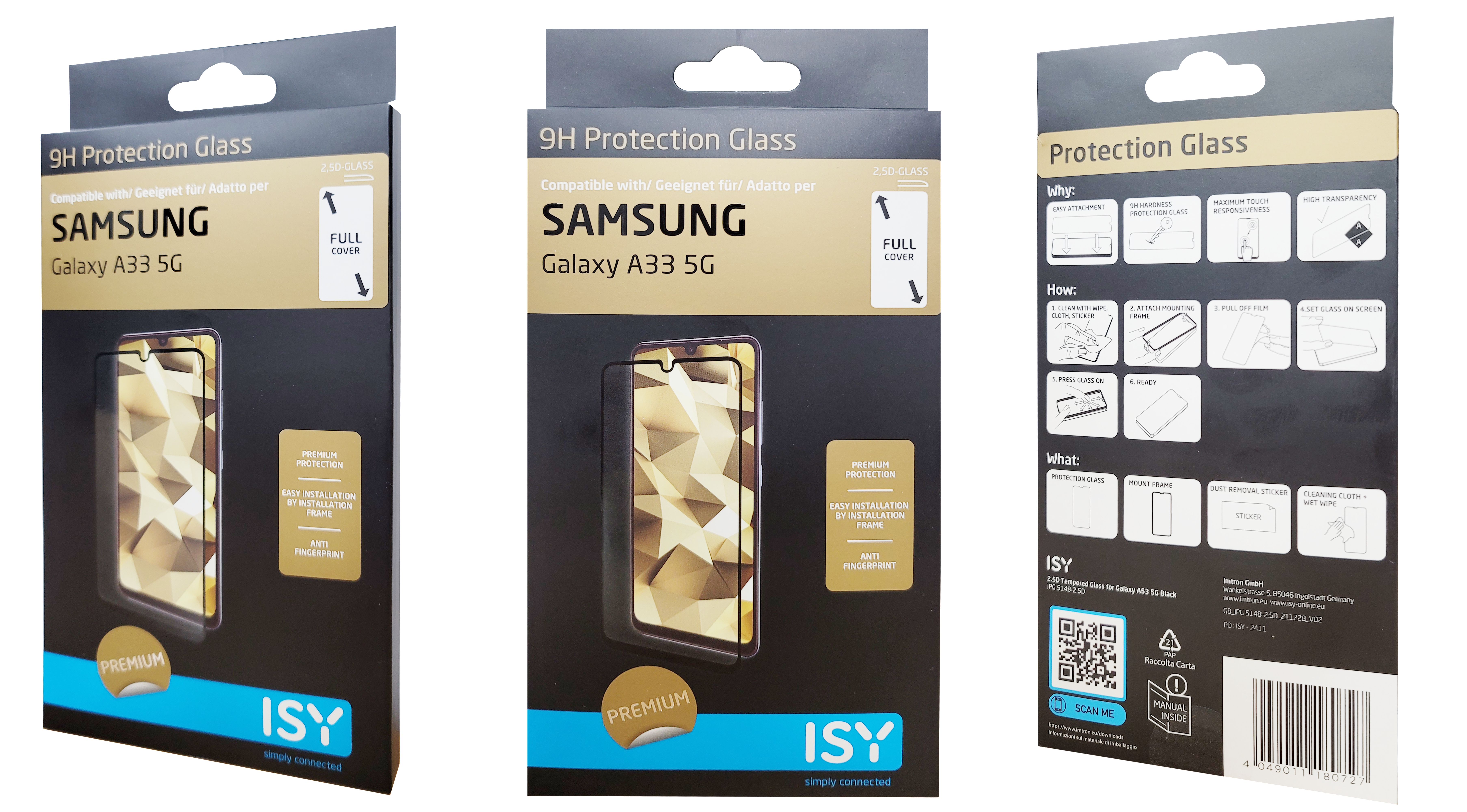 ISY Galaxy 5G) RETAIL Displayschutz (für A33 5149-2.5D IPG Samsung