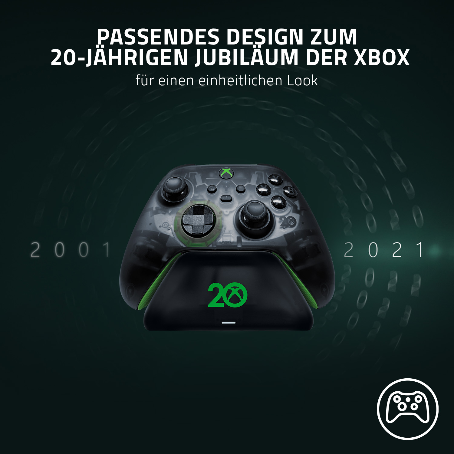 für Universal - RAZER Xbox Zubehör Xbox Anniversary 20TH Schnellladestation Edition, für Limited Xbox, Mehrfarbig