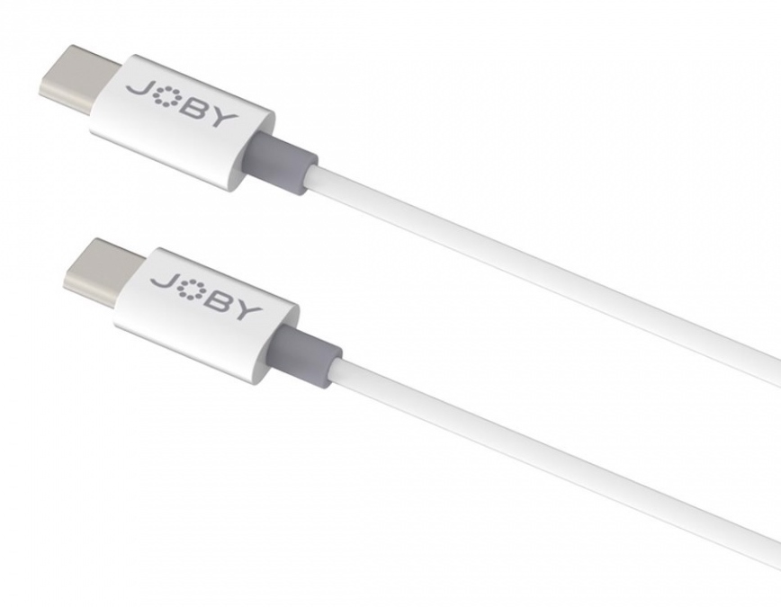 Deux câbles USB-C blancs avec des connecteurs gris.