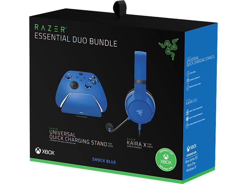 RAZER Essential Duo Bundle für Xbox, Over-ear Gaming Headset Bundle Blau
