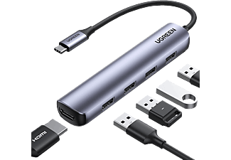 UGREEN 5-en-1 - Adaptateur USB-C HDMI (Argent)