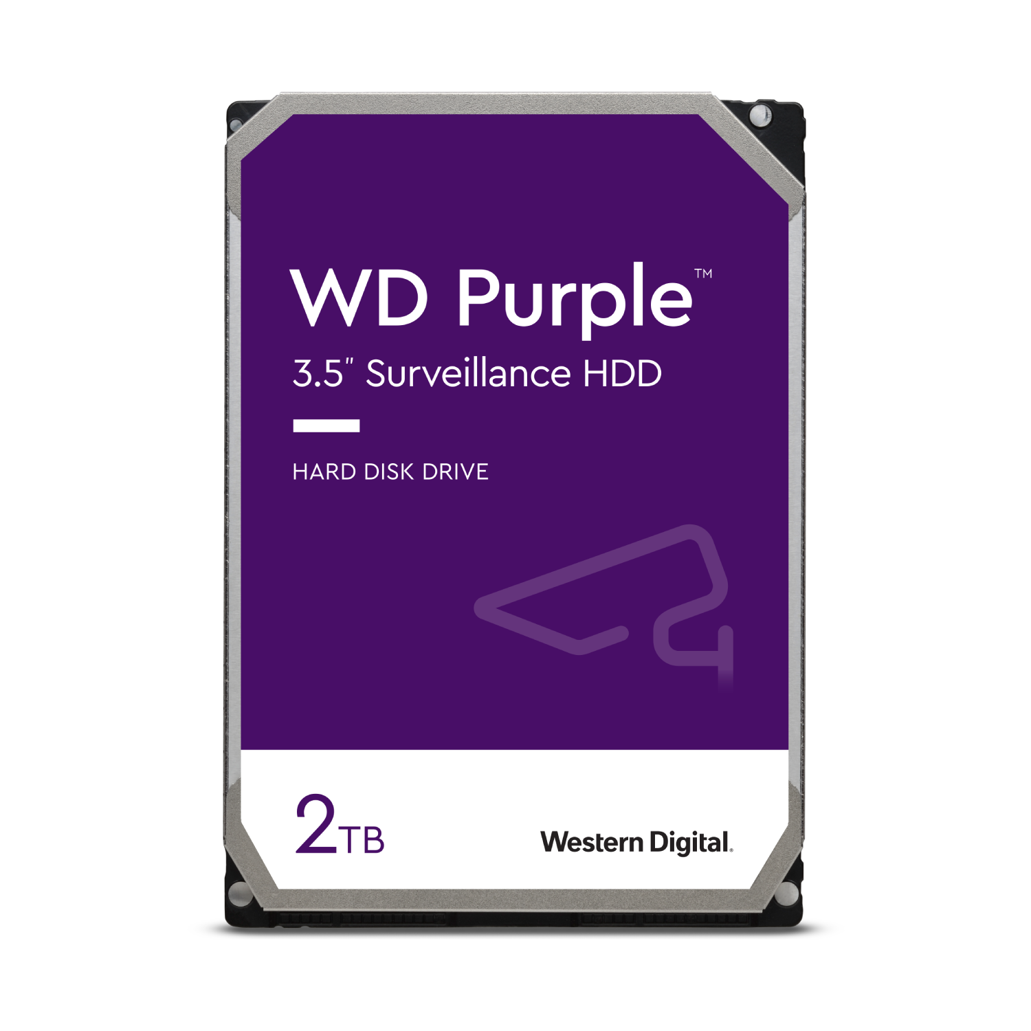 Disco duro interno 2 TB - Western Digital WD Purple, Para Videovigilancia, 3.5", Caché 64 MB, 5400 rpm, 6Gb/s, Púrpura