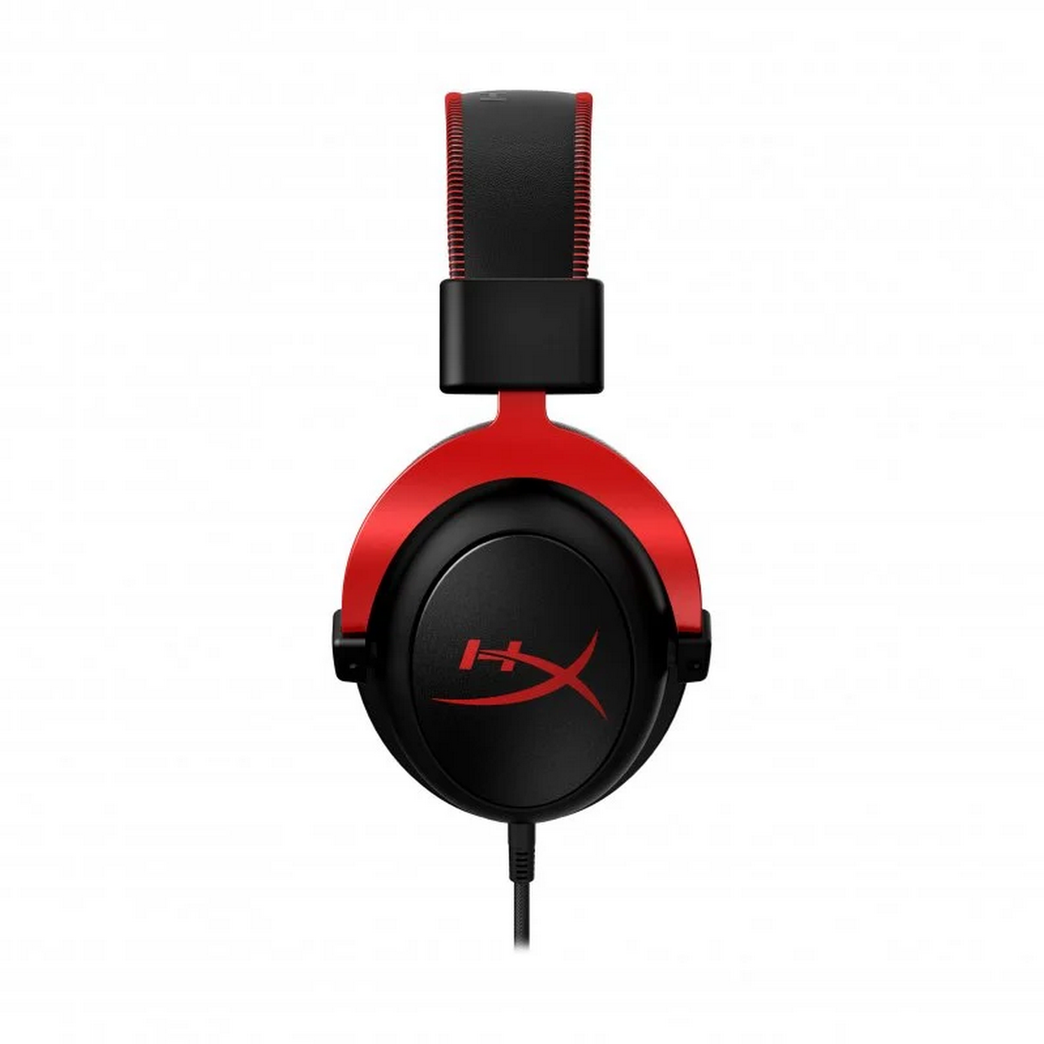 Auriculares gaming HyperX negros y rojos. El logotipo de la marca es visible en la copa.