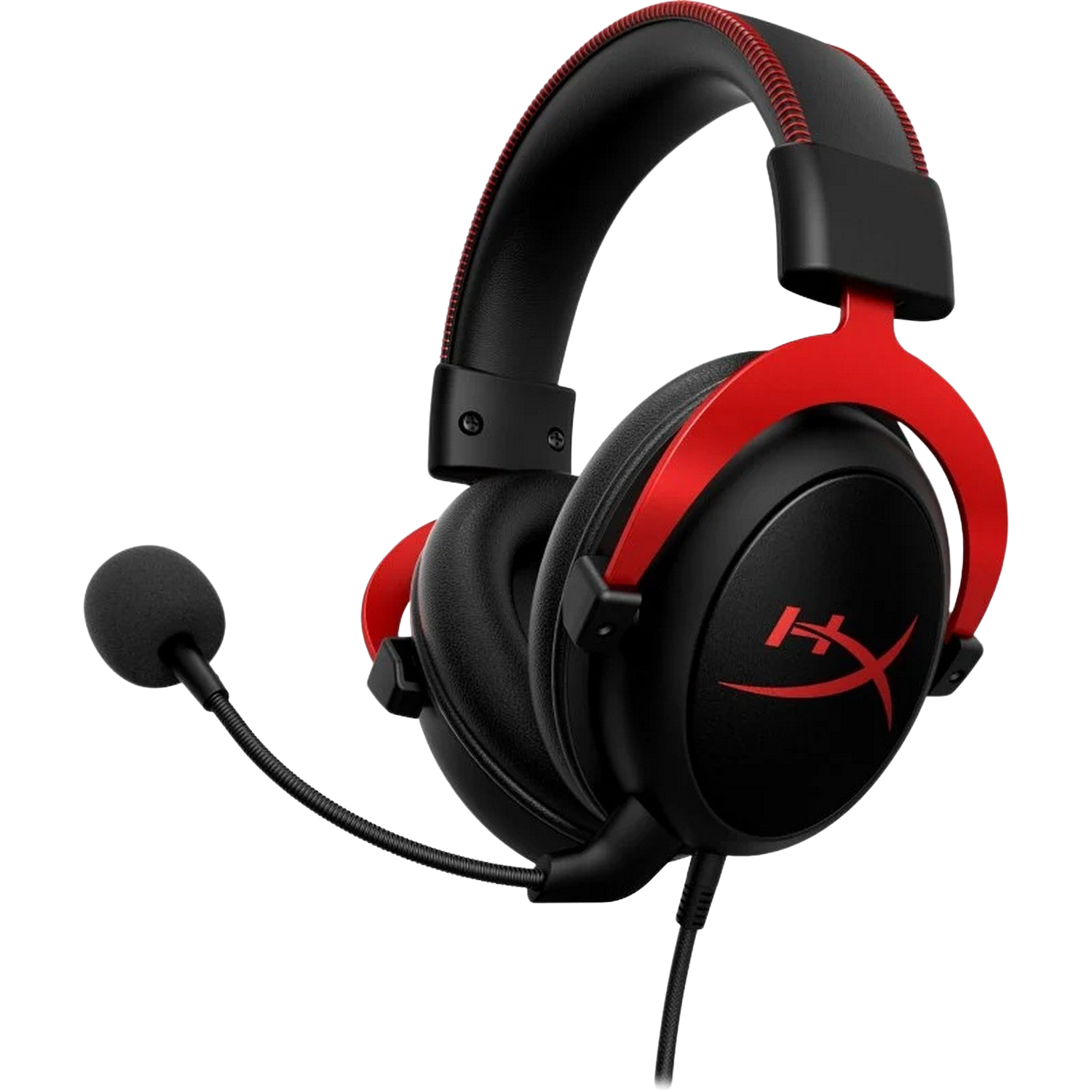 Auriculares gaming - HyperX Cloud II, De diadema, Con cable, Multiplataforma, Tecnología 7.1, Rojo