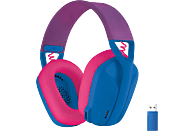 Auriculares gaming - Logitech G G435, De diadema, Inalámbricos, Bluetooth, Hasta 18 horas, Micrófono, Azul