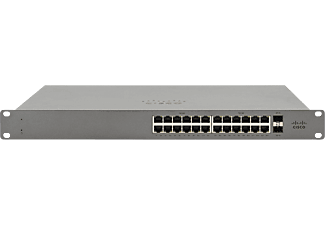Switch - Cisco Meraki Go GS110-24-HW-UE, 24x Ethernet RJ45, Gigabit, Seguridad, Multifuncional, Gris