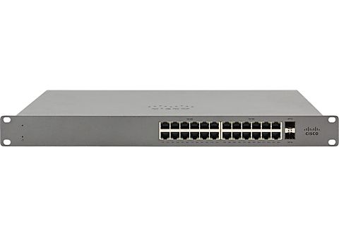 Switch - Cisco Meraki Go GS110-24-HW-UE, 24x Ethernet RJ45, Gigabit, Seguridad, Multifuncional, Gris