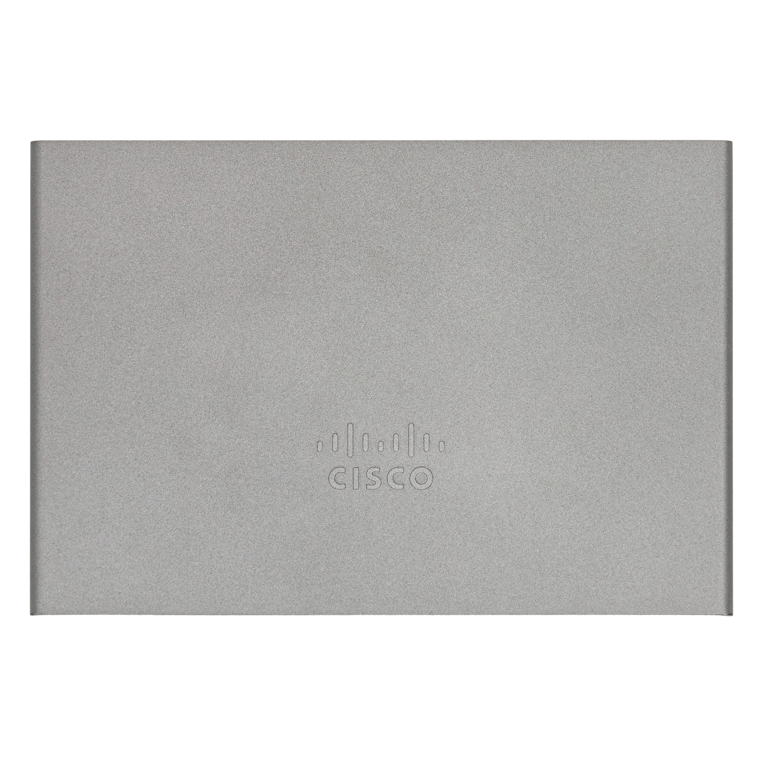 Un dispositivo rectangular gris con el logotipo de Cisco en el centro.