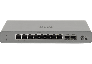 Switch - Cisco Meraki Go GS110-8P-HW-EU, 8x Gigabit Ethernet RJ45, 2x SFP de 1 GB, Gris