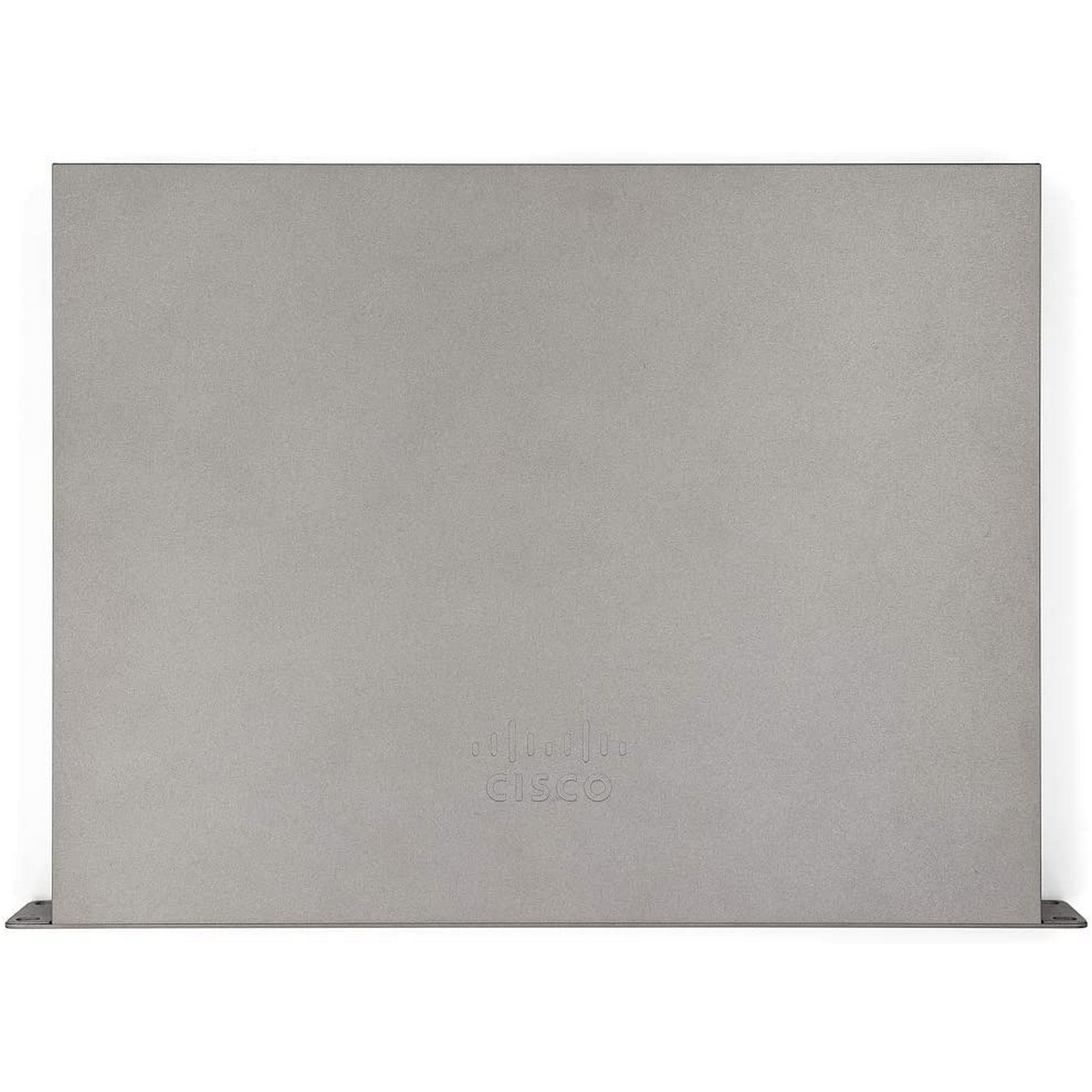 Un dispositivo Cisco gris sobre fondo blanco con el logotipo de la marca centrado.