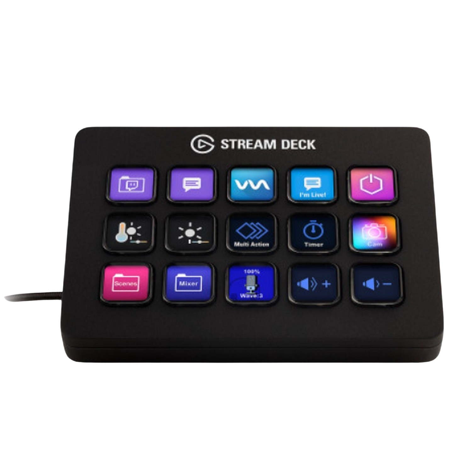 Capturadora de vídeo - Elgato Stream Deck MK.2 10GBA9901, Para PC y Mac, 15 Teclas macro, Negro